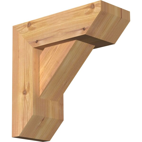 Ekena Millwork Traditional Slat Smooth Bracket w/ Offset Brace, Western Red Cedar, 5 1/2"W x 14"D x 14"H BKT0604X14X14TRA06SWR - main